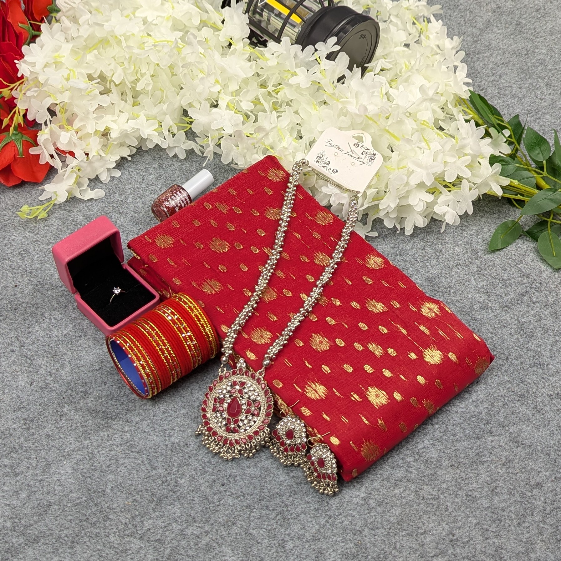 Premium Half Silk Jamdani Saree Combo Set - Image 5